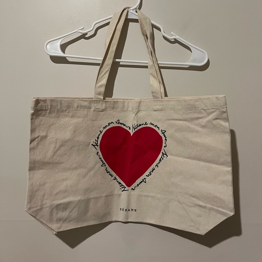 Sezane Mon Amour Heart Tote